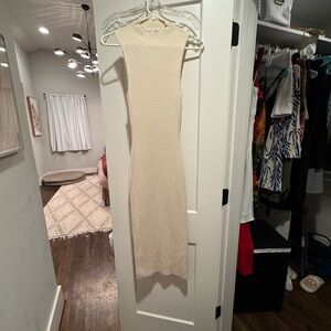 NWOT Aritzia cream midi dress